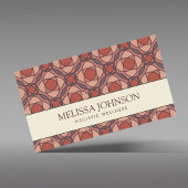 Modern Geometric Cinnamon Marsala Business Card QR 名刺