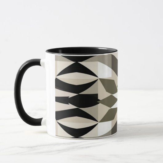 Modern Geometric Coffee Mug | Neutral Earth Tone A マグカップ (左)