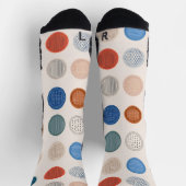 Modern Geometric Coin Pattern Socks ソックス (上部)