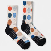 Modern Geometric Coin Pattern Socks ソックス (右)