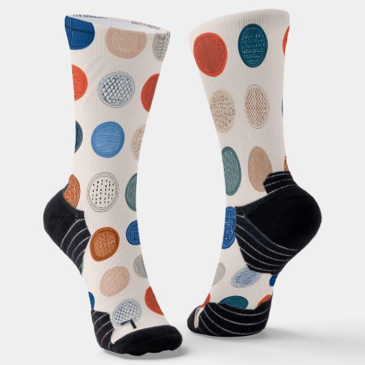 Modern Geometric Coin Pattern Socks ソックス (傾斜あり)
