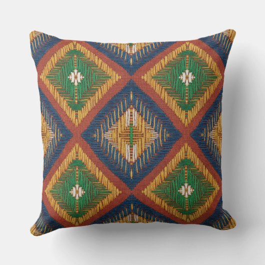 Modern geometric colorful block pattern  クッション (裏面)