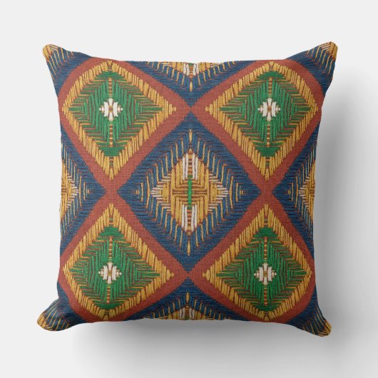 Modern geometric colorful block pattern  クッション (正面)