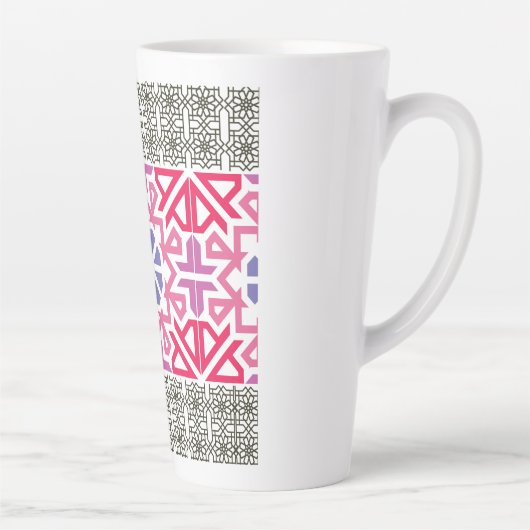 Modern Geometric colorful Boho Pattern カフェラテマグ (右)