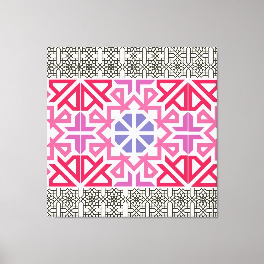 Modern Geometric colorful Boho Pattern キャンバスプリント (正面)
