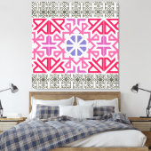 Modern Geometric colorful Boho Pattern キャンバスプリント (インサイチュ (寝室))