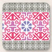 Modern Geometric colorful Boho Pattern コースター (正面)