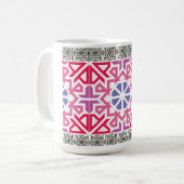 Modern Geometric colorful Boho Pattern コーヒーマグカップ (正面左)