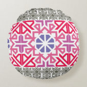 Modern Geometric colorful Boho Pattern ラウンドクッション (正面)