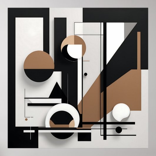 Modern Geometric Composition ポスター (正面)