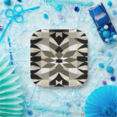 Modern Geometric Decorative Plate | Neutral Earth  ペーパープレート (パーティー)