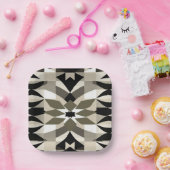 Modern Geometric Decorative Plate | Neutral Earth  ペーパープレート (パーティー)