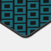 Modern Geometric Diamond Pattern in Deep Teal デスクマット (コーナー)