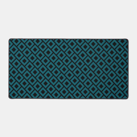 Modern Geometric Diamond Pattern in Deep Teal デスクマット (正面)