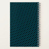 Modern Geometric Diamond Pattern in Deep Teal ノートブック (裏面)