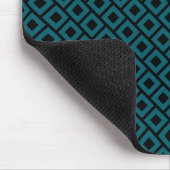 Modern Geometric Diamond Pattern in Deep Teal マウスパッド (コーナー)
