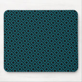 Modern Geometric Diamond Pattern in Deep Teal マウスパッド (正面)