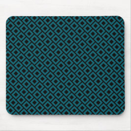Modern Geometric Diamond Pattern in Deep Teal マウスパッド