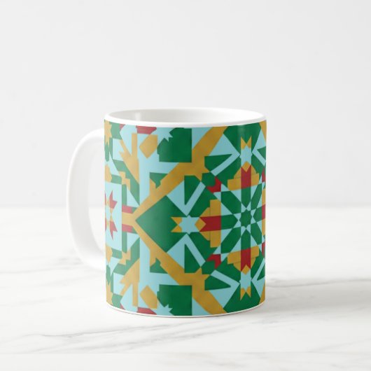 Modern Geometric Earth Tones Pattern Ceramic Coffe コーヒーマグカップ (正面左)