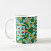 Modern Geometric Earth Tones Pattern Ceramic Coffe コーヒーマグカップ (左)