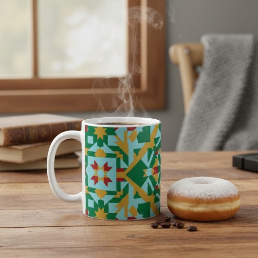 Modern Geometric Earth Tones Pattern Ceramic Coffe コーヒーマグカップ