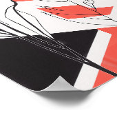 Modern Geometric Floral Contrast ポスター (角)