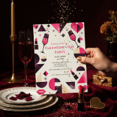 Modern Geometric Galentine's Invitation 招待状