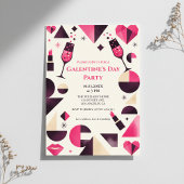 Modern Geometric Galentine's Invitation 招待状