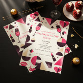 Modern Geometric Galentine's Invitation 招待状