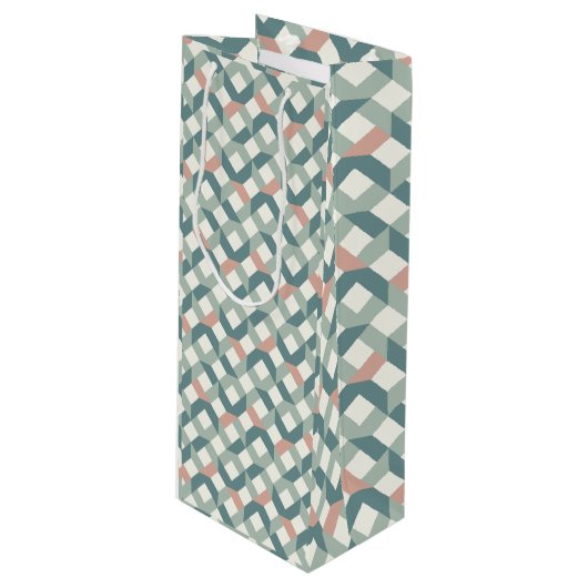 Modern Geometric Gift Bag for Quilters ワインギフトバッグ (正面アングル)