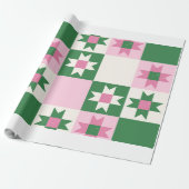 Modern Geometric Gift Wrapping Paper – Pink & Gree ラッピングペーパー (アンロールド)