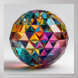 Modern Geometric Glass Sphere - Prismatic Art ポスター