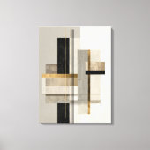 Modern Geometric Gold Abstract Art キャンバスプリント (正面)