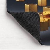Modern Geometric Gold Cubes Growth Concept マウスパッド (コーナー)