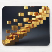 Modern Geometric Gold Cubes Growth Concept マウスパッド (正面)