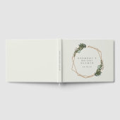 Modern Geometric Gold Frame Greenery Bridal Shower ゲストブック (全面)