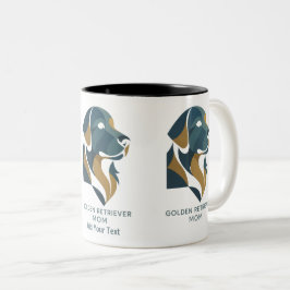 Modern Geometric Golden Retriever Mom Mug Custom ツートーンマグカップ