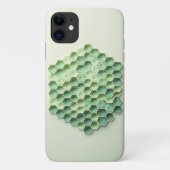 Modern Geometric Green Honeycomb Pattern - 3D Hexa Case-Mate iPhoneケース (裏面)