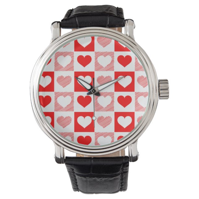 Modern Geometric Hearts Wrist Watch 腕時計 (正面)