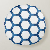 Modern Geometric Hexagon Pattern ラウンドクッション (正面)