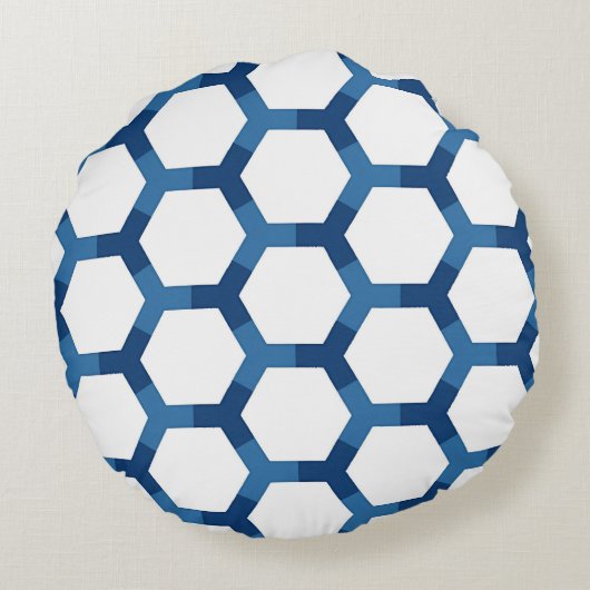 Modern Geometric Hexagon Pattern ラウンドクッション (裏面)