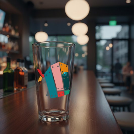 Modern Geometric Industrial Art Beer Glass タンブラーグラス