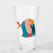 Modern Geometric Industrial Art Beer Glass タンブラーグラス (正面)