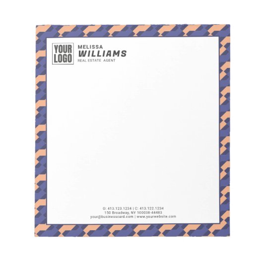 Modern Geometric Interlocking Pattern  ノートパッド (正面)