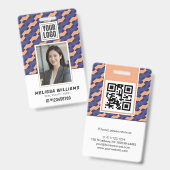 Modern Geometric Interlocking Pattern  バッジ (正面＆裏面)