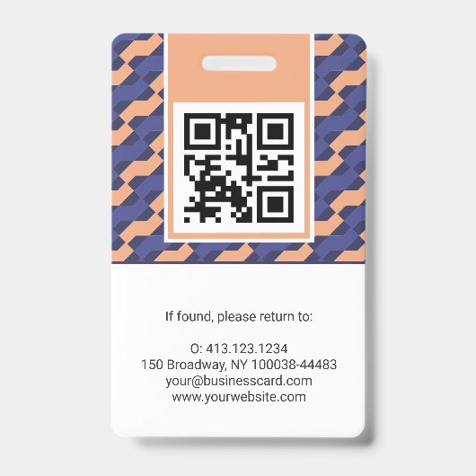 Modern Geometric Interlocking Pattern  バッジ (裏面)