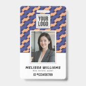 Modern Geometric Interlocking Pattern  バッジ (正面)