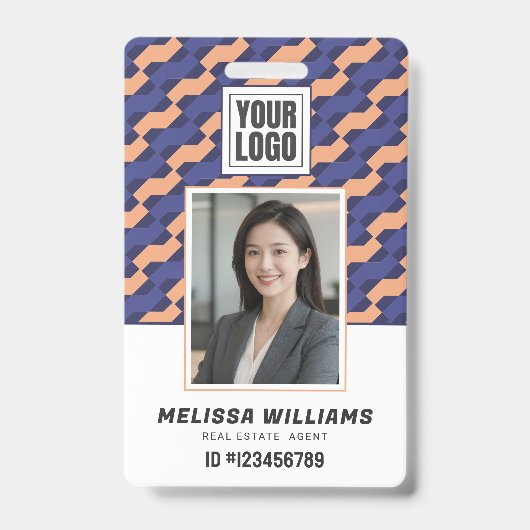 Modern Geometric Interlocking Pattern  バッジ (正面)