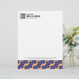 Modern Geometric Interlocking Pattern Letterhead レターヘッド