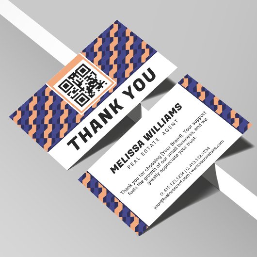 Modern Geometric Interlocking Pattern Thank You  エンクロージャーカード